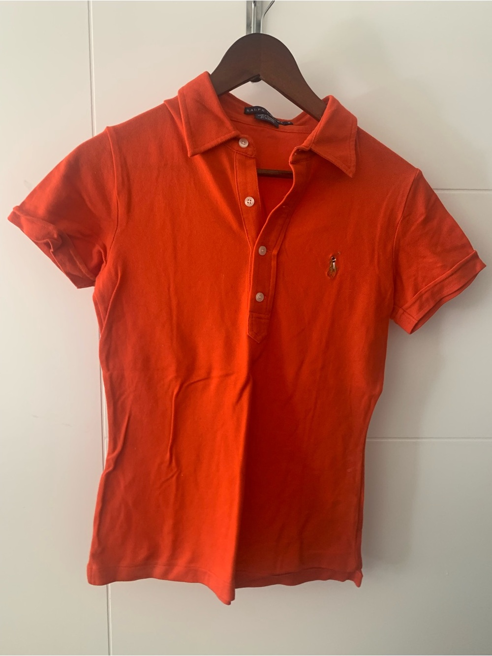 Ralph Lauren ladies Bright Orange Polo Tee A15